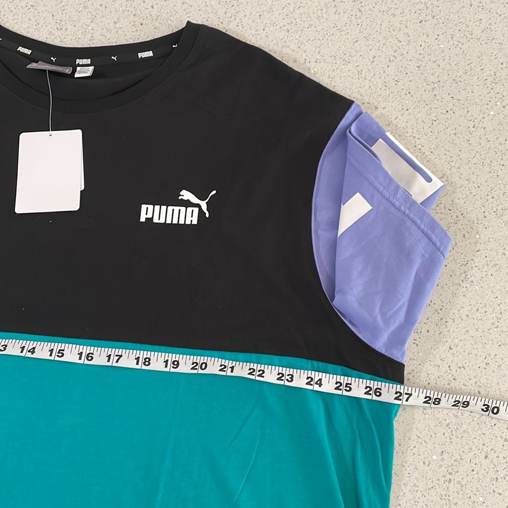Puma Power color block tee 2XL deep aqua/black/purple - Picture 7 of 11